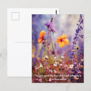 Aangepaste tekst betoverende weide in de herfst briefkaart