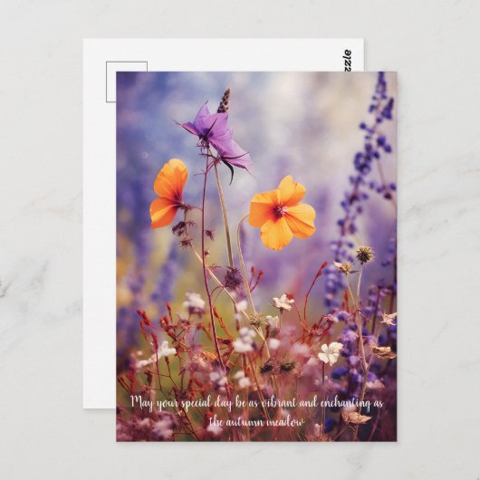 Aangepaste tekst betoverende weide in de herfst briefkaart (Voorkant / Achterkant)