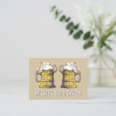 Aangepaste tekst Bier Illustratie Visitekaartje (Staand voorkant)
