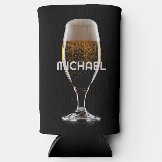 Aangepaste tekst Bierglas Seltzer Blikjeskoeler (Voorkant)