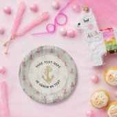 Aangepaste tekst/bijtende, anchor-tropisch strand papieren bordje (Feest)