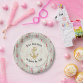 Aangepaste tekst/bijtende, anchor-tropisch strand papieren bordje (Feest)