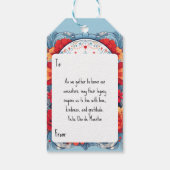 Aangepaste tekst blauw en rood Día de Muertos Cadeaulabel (Achterkant)