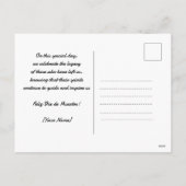 Aangepaste tekst blauw en rood Día de Muertos Feestdagenkaart (Achterkant)