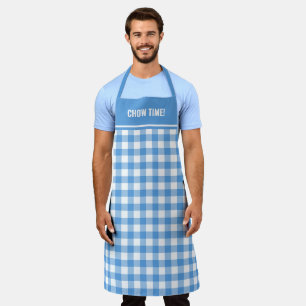 Aangepaste tekst blauw en wit Buffalo ruit Schort