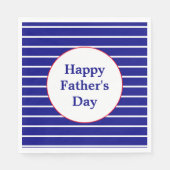 Aangepaste tekst Blauw en Wit Gestreept | Vaderdag Servet (Voorkant)