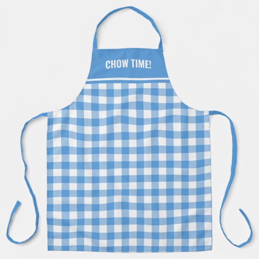 Aangepaste tekst Blauw en Witte Buffalo geplakt Schort (Voorkant)