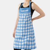 Aangepaste tekst Blauw en Witte Buffalo geplakt Schort (Insitu)