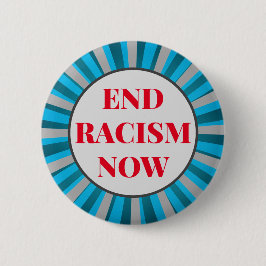 Aangepaste tekst blauw/grijs/rood-eindracisme nu p ronde button 5,7 cm
