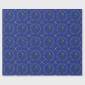 Aangepaste tekst blauw op jaardag atleet cadeaupapier (Vlak)