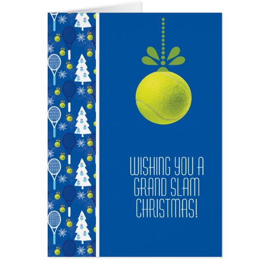 🎾 🎄 aangepaste tekst, blauwe en groene tennis ba (Voorkant)