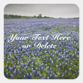Aangepaste tekst Blauwe lente Bluebonnets Texas Fl Vierkante Sticker