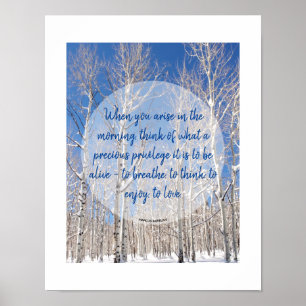 Aangepaste tekst Blauwe lucht Torenhoge Espen in S Poster