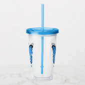 Aangepaste tekst Blauwe vlinder ontwerp Acryl Drinkbeker (Rechts)