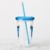 Aangepaste tekst Blauwe vlinder ontwerp Acryl Drinkbeker (Links)
