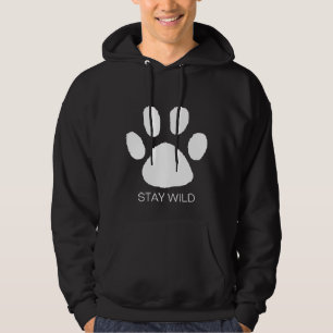 Aangepaste tekst Blijf in het wild Tijger, zwart e Hoodie