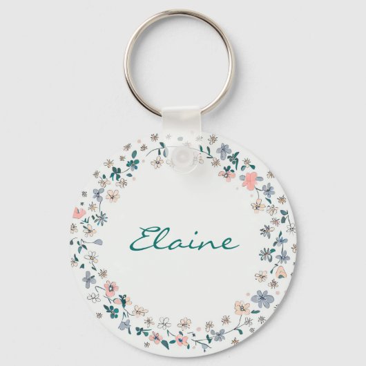 Aangepaste tekst Bloem krans Bloemen Dochter Liefd Sleutelhanger (Voorkant)