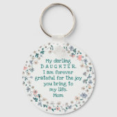 Aangepaste tekst Bloem krans Bloemen Dochter Liefd Sleutelhanger (Achterkant)