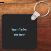 Aangepaste tekst Bloemen Tegel Patroon Faux kerami Sleutelhanger (Achterkant)