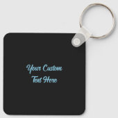 Aangepaste tekst Bloemen Tegel Patroon Faux kerami Sleutelhanger (Achterkant)