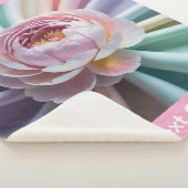 Aangepaste tekst Bloemenpioen gepersonaliseerd Sherpa Deken (3/4)