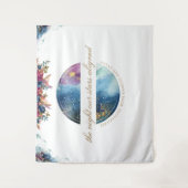 Aangepaste tekst, bloemig hemels fotobehang wandkleed (Voorkant)