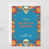 💀Aangepaste tekst Blue Eternal Blossoms wenskaart (Voorkant)