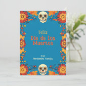💀Aangepaste tekst Blue Eternal Blossoms wenskaart (Staand voorkant)