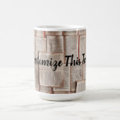 Aangepaste tekst/ Boekbibliotheek Boekomslag lezen Koffiemok (Center)