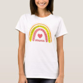 Aangepaste tekst Boho Waterverf regenbooghart T-shirt (Voorkant)