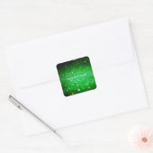 Aangepaste tekst - Bokeh Glitter - Groen Vierkante Sticker (Envelop)