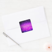 Aangepaste tekst - Bokeh Glitter - Paarse Vierkante Sticker (Envelop)