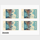 Aangepaste tekst Boston Massachusetts Rechthoekige Sticker (Vel)