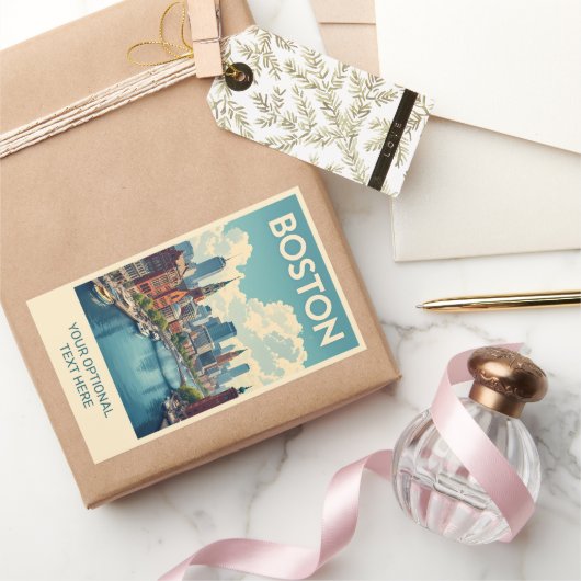 Aangepaste tekst Boston Massachusetts Rechthoekige Sticker (Geschenken)