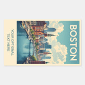 Aangepaste tekst Boston Massachusetts Rechthoekige Sticker (Voorkant)
