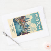 Aangepaste tekst Boston Massachusetts Rechthoekige Sticker (Envelop)