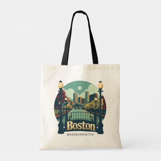 Aangepaste tekst Boston Massachusetts Tote Bag (Achterkant)