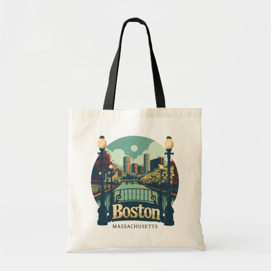 Aangepaste tekst Boston Massachusetts Tote Bag (Voorkant)