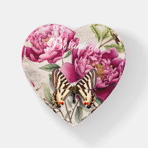 Aangepaste tekst Botanisch grunge kraftpapier roze
