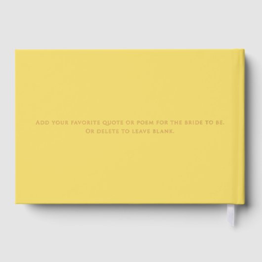Aangepaste Tekst Boter Gele Brieven aan de Bruid Gastenboek (Achterkant)