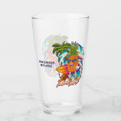 Aangepaste tekst boven ananas glas (Voorkant)