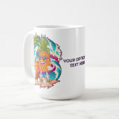 Aangepaste tekst boven ananas koffiemok (Voorkant links)