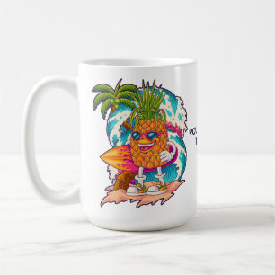 Aangepaste tekst boven ananas koffiemok