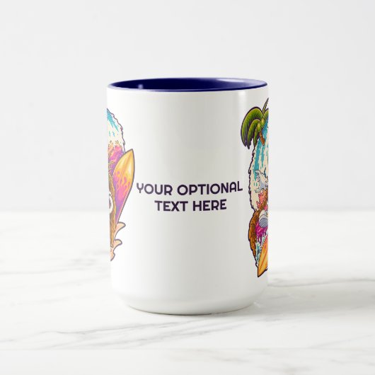 Aangepaste tekst boven ananas mok (Midden)