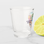 Aangepaste tekst boven ananas shot glas (Links)