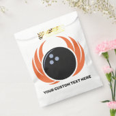 Aangepaste tekst Bowling Ball met vlam Bedankzakje (Gezegeld)