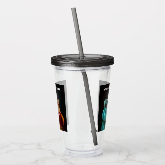 Aangepaste tekst Bowling Strike Acryl Drinkbeker (Links)