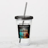 Aangepaste tekst Bowling Strike Acryl Drinkbeker (Achterkant)