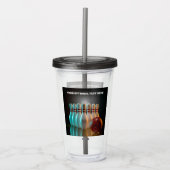 Aangepaste tekst Bowling Strike Acryl Drinkbeker (Voorkant)