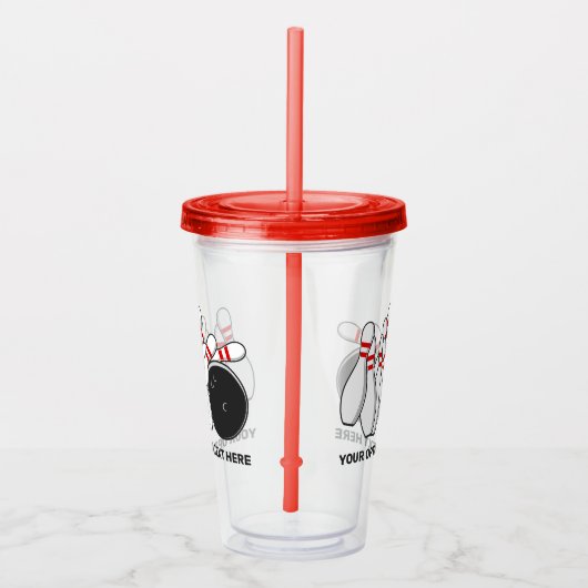 Aangepaste tekst Bowling Strike Acryl Drinkbeker (Rechts)